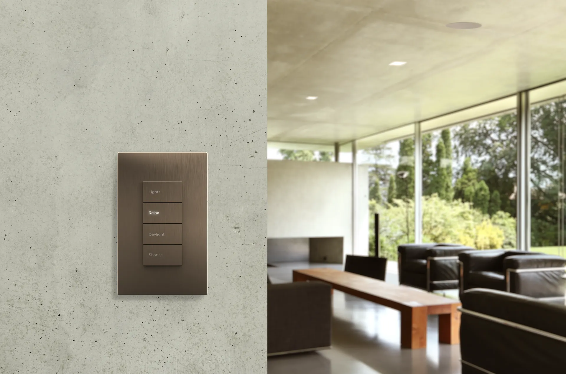 Lutron Palladiom keypad in bronze finish